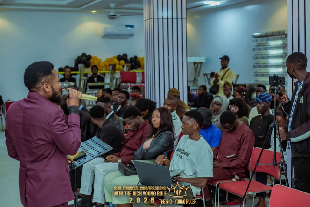 Audience member asking a question